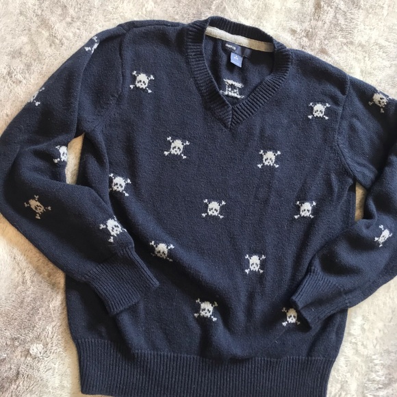GAP Other - Gap Kids Navy Skull Sweater Small 6-7